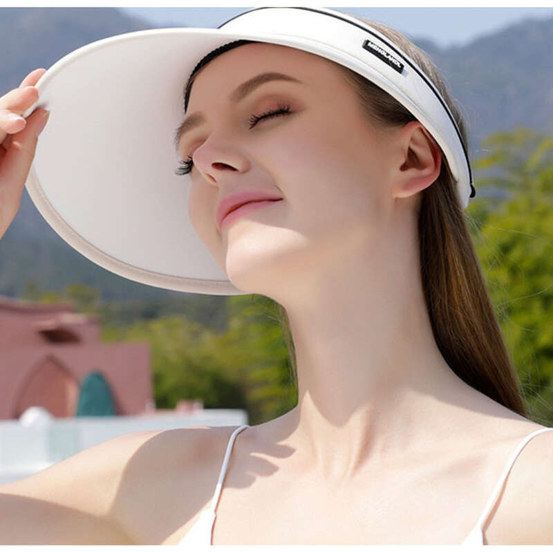 Mască de față pentru femei, cu bor larg, depozitabilă, cu partea superioară goală, pălărie cu protecție UV, pălărie de soare pentru ciclism_voghion.com