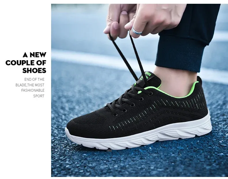 Zapatillas de deporte de punto con cordones para hombre y mujer, informales, atléticas, para correr, caminar, gimnasio, deportes al aire libre, transpirables_voghion.com