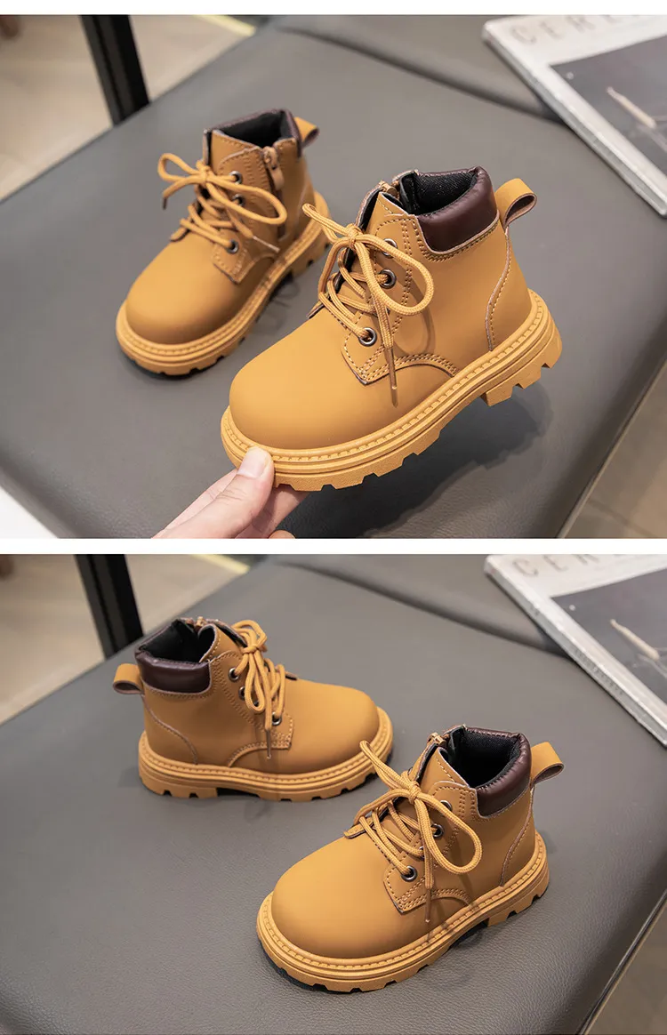 Baby Short For Boys Autumn Winter Children Leather Happysteps Fashion Toddler Girls Boots Anti Slip Kids Snow Shoes_voghion.com