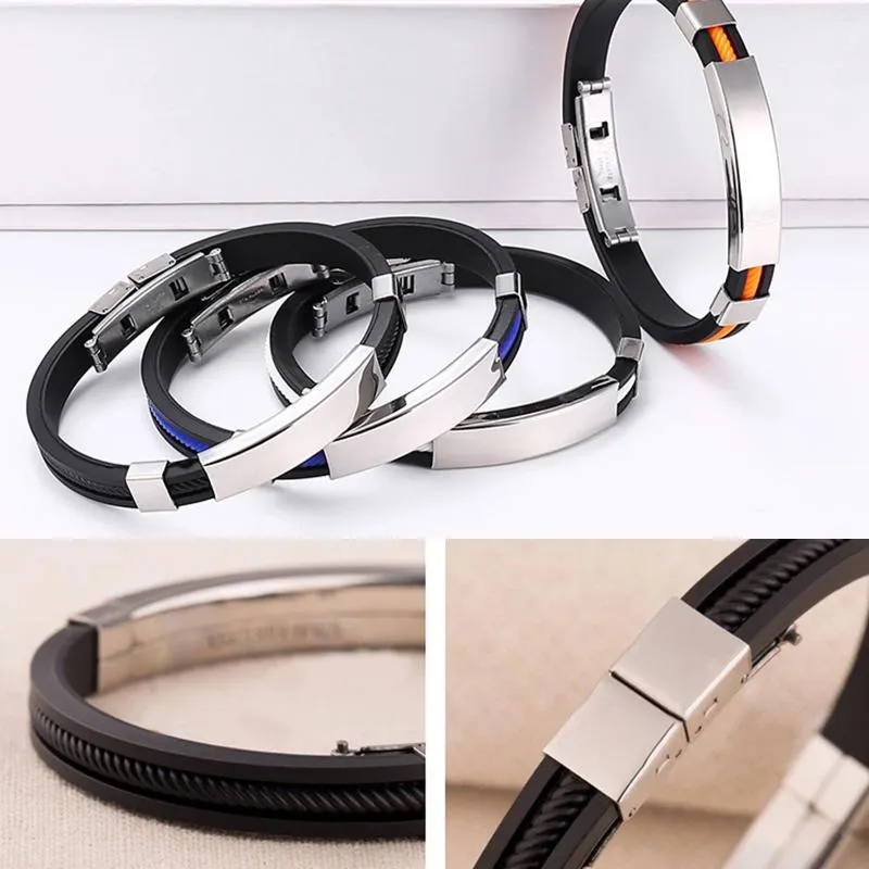 Bangle 1PC Men Trendy Wristband Stainless Steel Weave Bracelet For Energy Women Fashion Metal Jewelry Gift_voghion.com