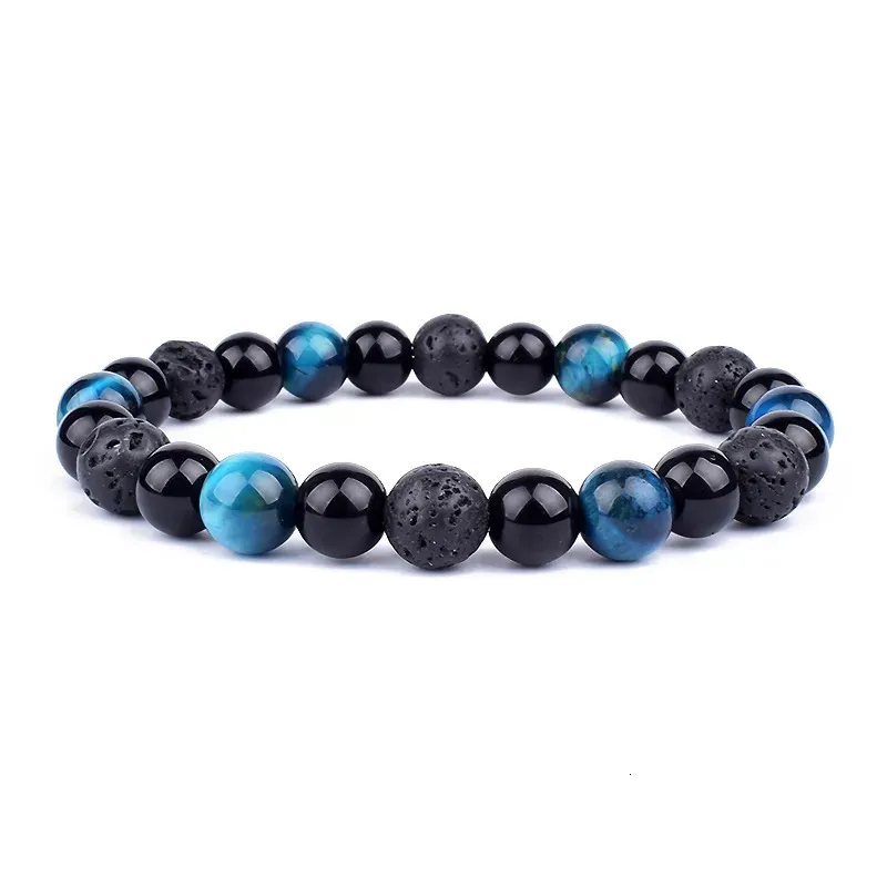 Triple Protection Beaded Bracelet With Obsidian Hematite Tiger Eye_voghion.com