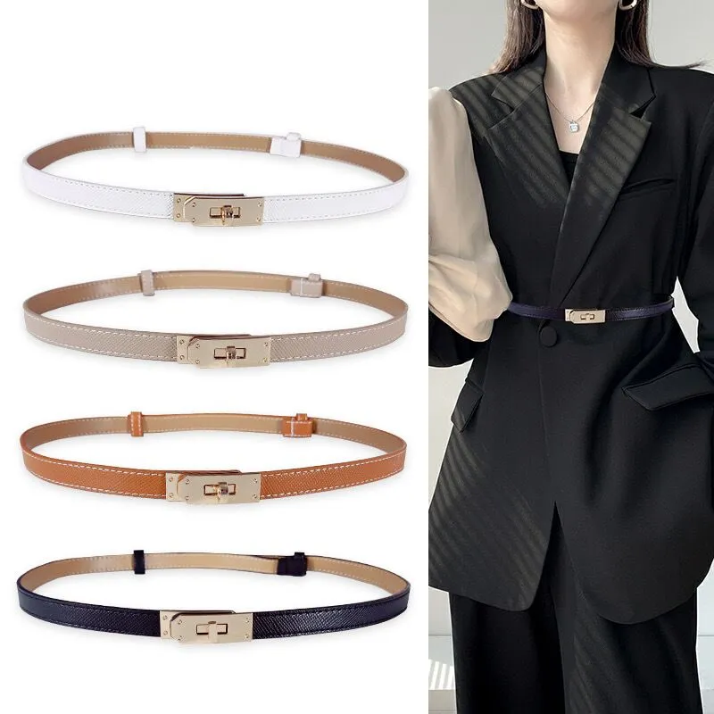 Dames designer riemen voor mannen vrouwen gurtel kleine gesp verguld goud sier smal rustig wit oranje dun vrouw riem shirt_voghion.com