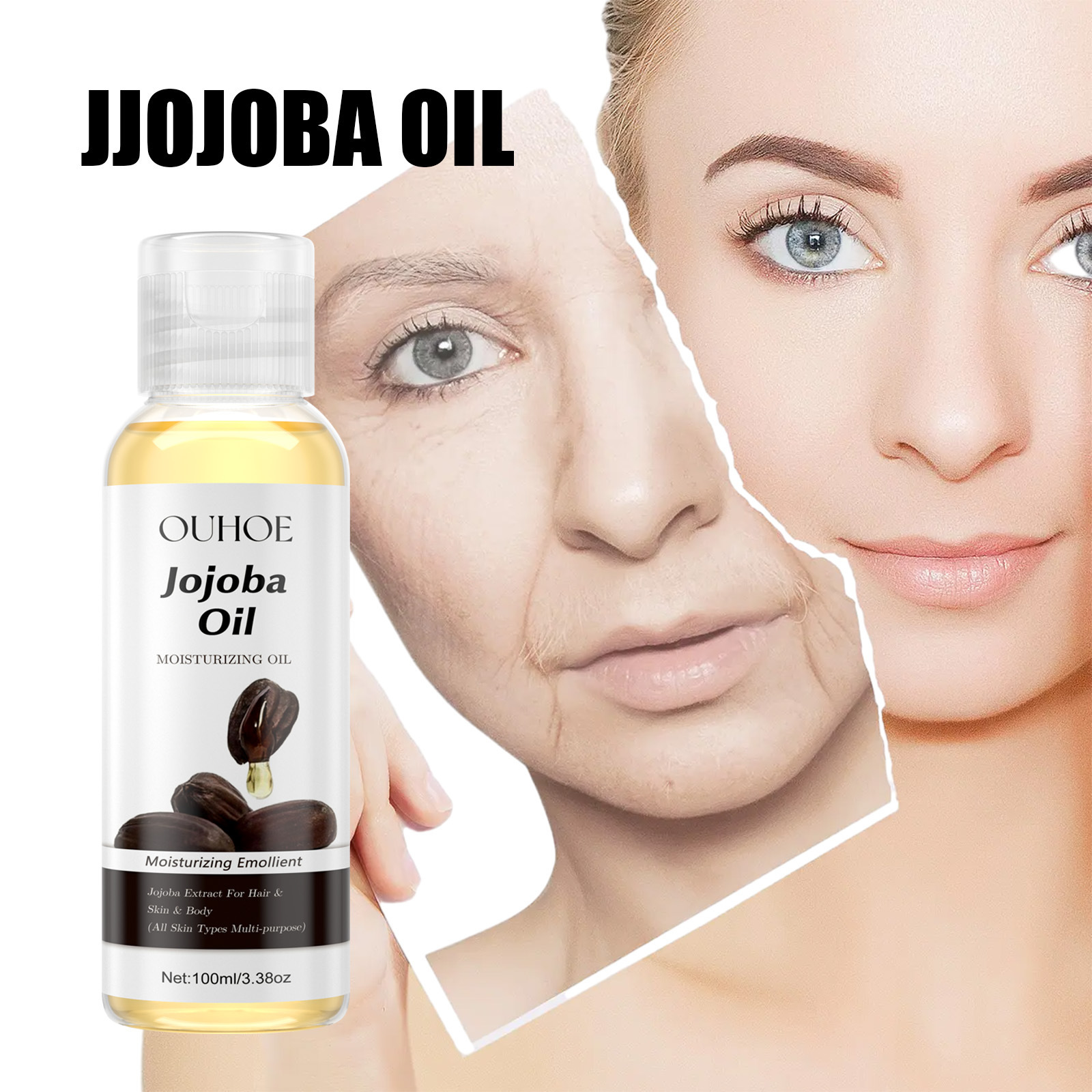 L'olio di jojoba OUHOE rassoda, idrata il viso, illumina il corpo, rendendo la pelle morbida, forte e resistente alla cura dei capelli_voghion.com
