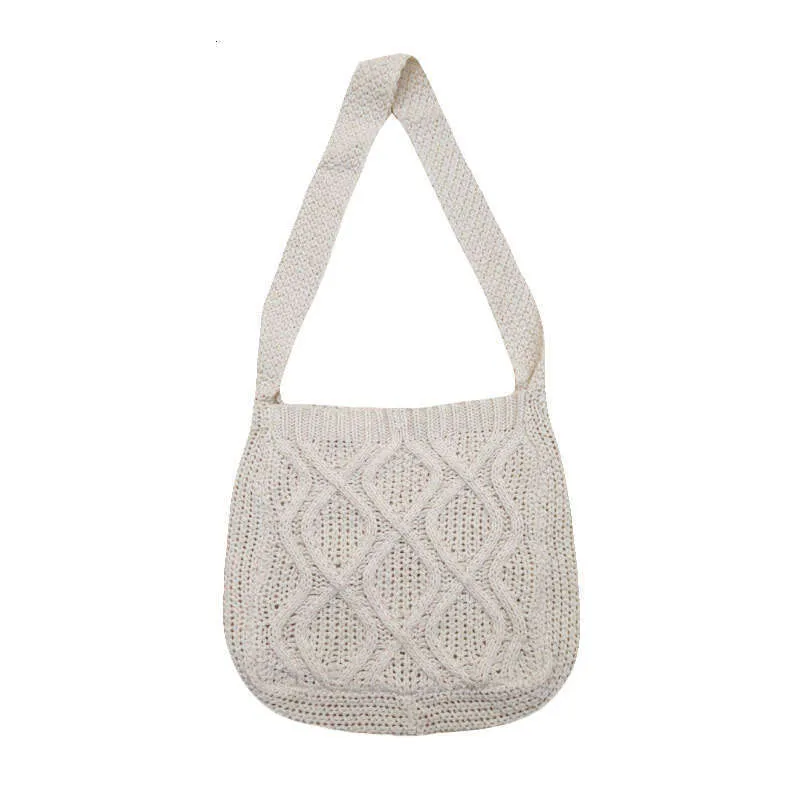 Nuova borsa a tracolla lavorata a maglia per le vacanze, borsa a mano tinta unita, borsa a tracolla da donna intrecciata con spinaci_voghion.com