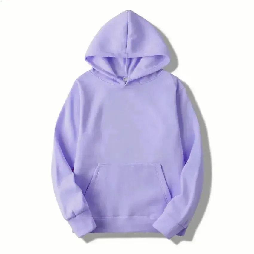 Trendy Loose Outono Inverno Homens e Mulheres Fleece Sports Sweatshirt Cor Sólida Pullover Casal Moda Hoodie S-3XL_voghion.com