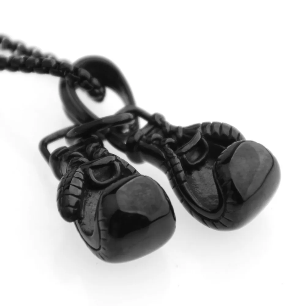 Pendant Necklaces 2pcs/set Mens Unisex Stainless Steel Sier Color/gold Black Boxing Gloves Necklace Sport Colar Jewelry_voghion.com