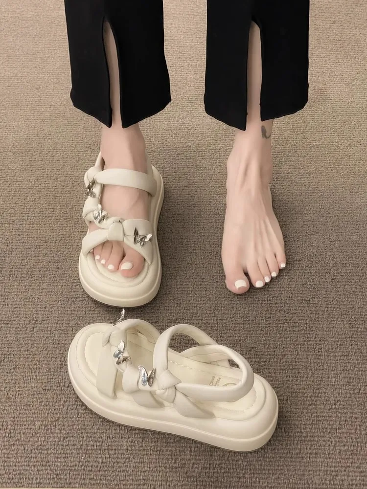 Roman Style Butterfly Sandals Comfortable Beach Shoes For Summer_voghion.com