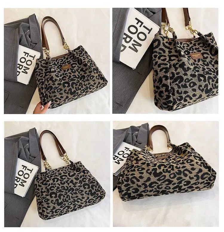 Trendig damaxelremsväska med leopardmönster i bohemisk stil_voghion.com