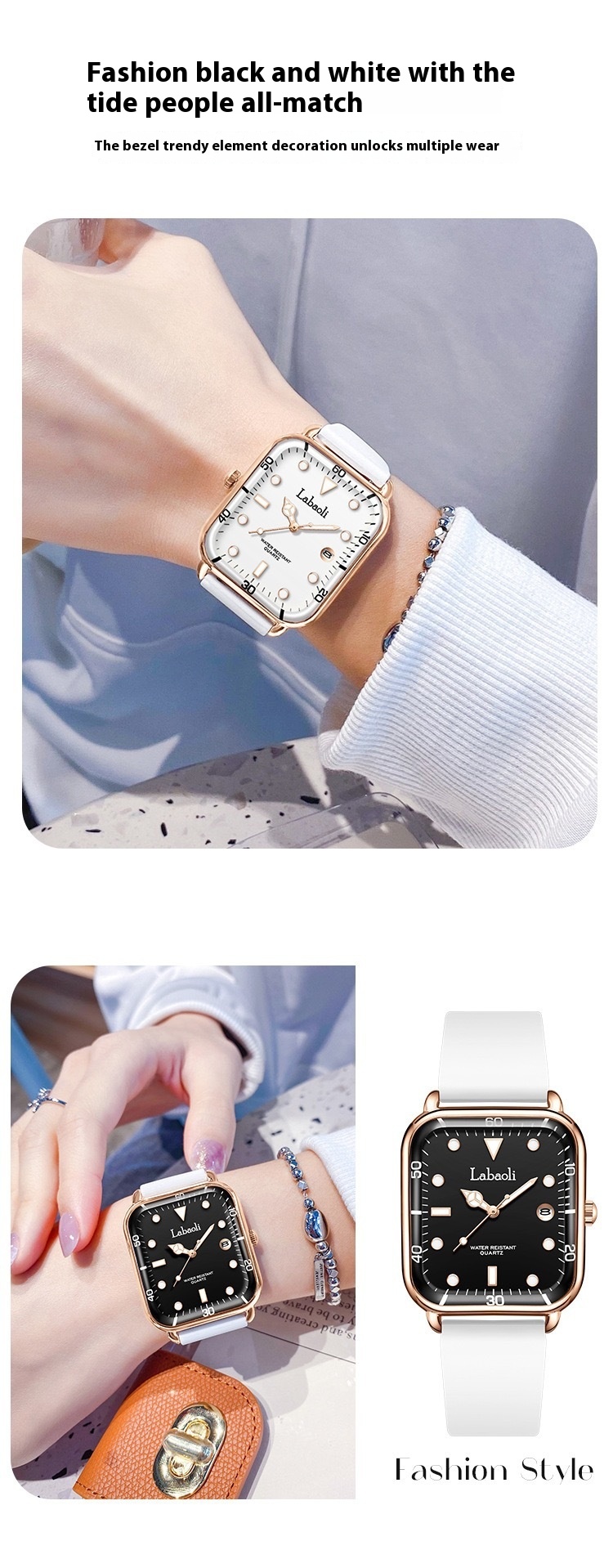 Labaoli New Scale avec calendrier carré montre pour femme, montre polyvalente décontractée_voghion.com