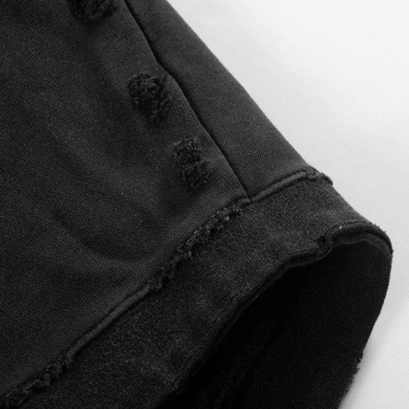 Felpe con cappuccio da uomo, 24FW, qualità Strtwear, vintage, lavato, nero, danneggiato, Enfants Riches Deprimes, felpa con cappuccio da uomo e da donna, 1 etichetta_voghion.com