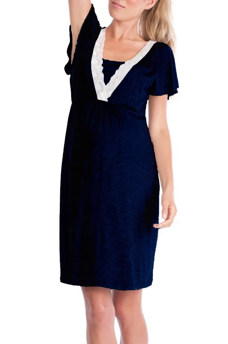 Pregnancy Nursing Clothes Women Lactation Maternity Dresses Clothing for Breastfeeding Pregnant Summer Dress_voghion.com