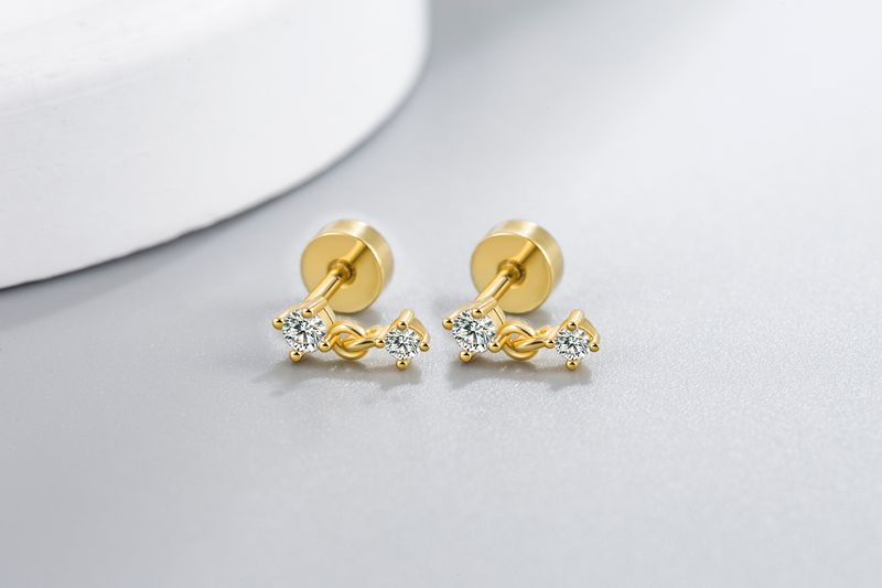 Orecchini a vite in zircone color oro 8A, squisiti piccoli orecchini a perno per il naso_voghion.com