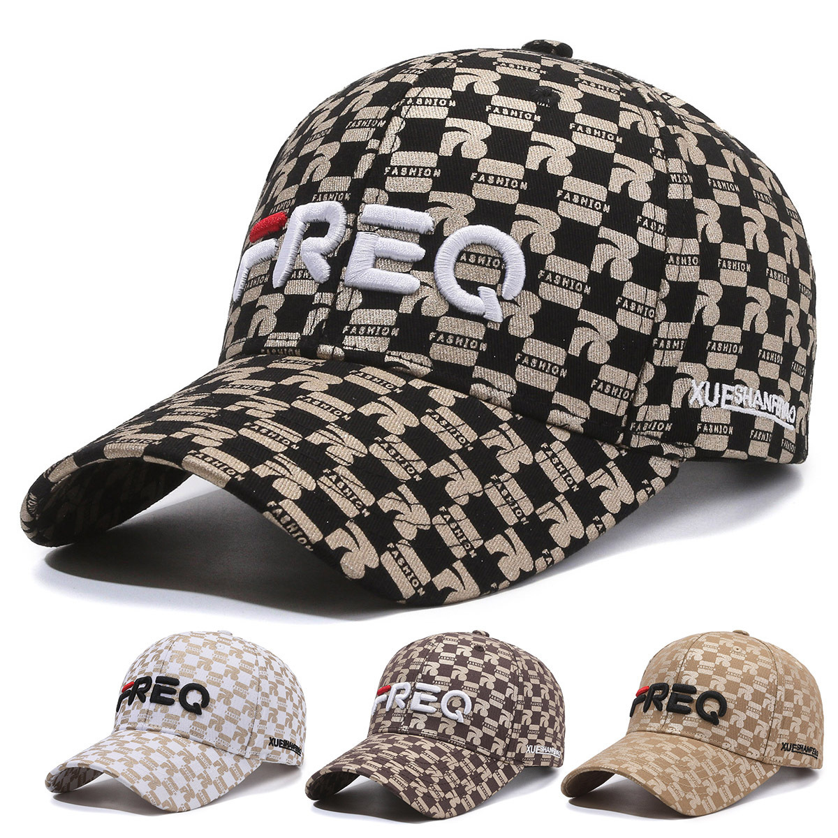 Baseball Men's Summer FREQ Letter Duck Tongue Hat Spring and Autumn Show Face Small Fashion Trend Sunshade, Sunscreen,_voghion.com