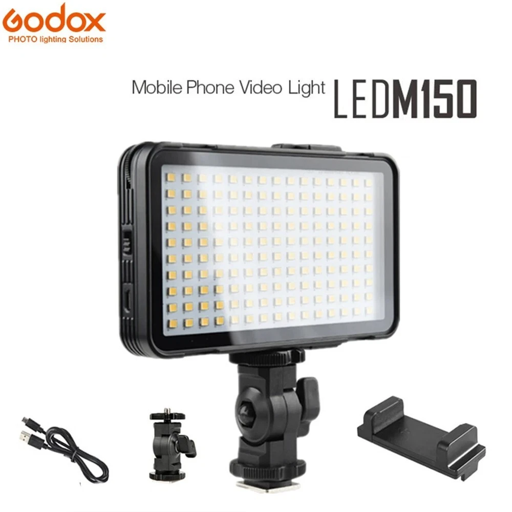 Godox LEDM150 Mobile LED-Videoleuchte mit Handyhalterung für Live-Streaming_voghion.com