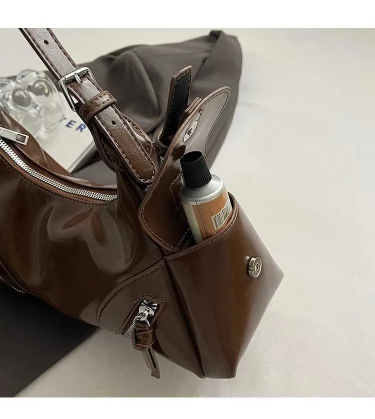 Strukturiertes Damen Schultertasche Aus Pu Leder Umhängetasche_voghion.com
