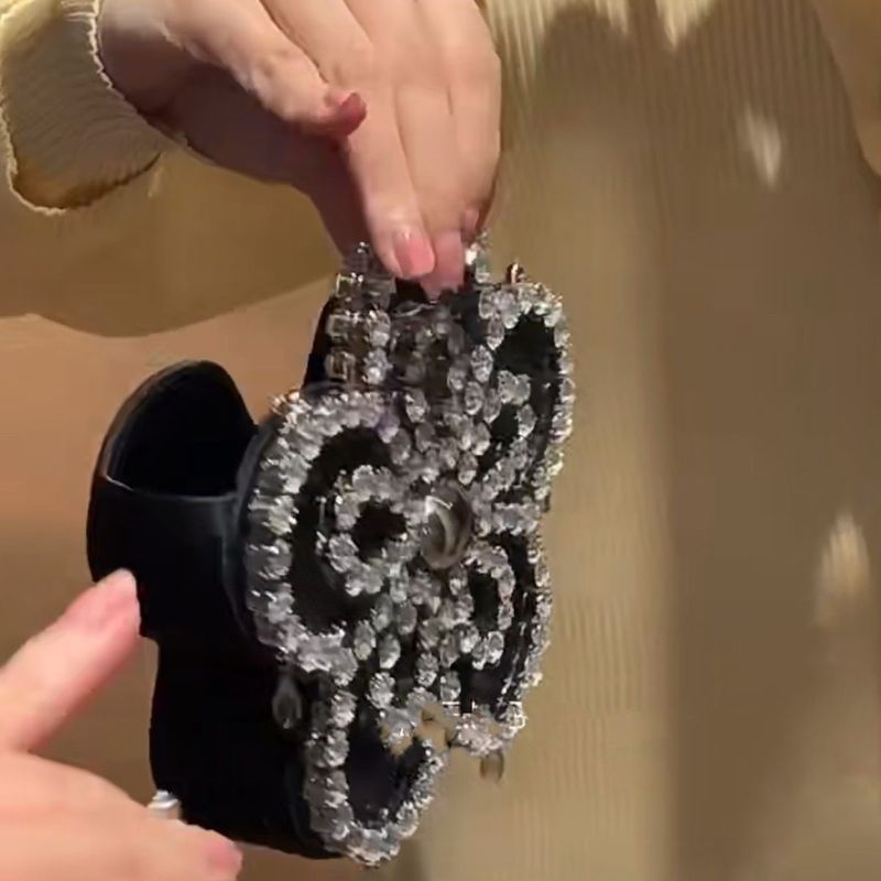 Ins Internet-Berühmtheit gleichen Stil Mode Allgleiches Diamant-Blumenhandtasche Umhängetasche Lippenstifttasche_voghion.com