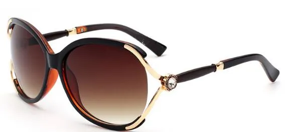 Óculos de sol designer femininos retro pretos moda com estojo_voghion.com