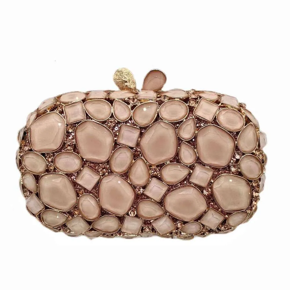 Pietre luccicanti Scatola di metallo Glitter lucido Dias Sera Matrimonio Festa Pochette Borsa Moda Donna Borsa a mano Borsa a tracolla_voghion.com