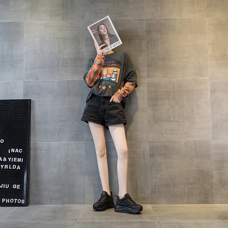 Zapatos deportivos de cuero genuino grueso con punta redonda y suela de bizcocho, transpirables, de malla y versátiles._voghion.com