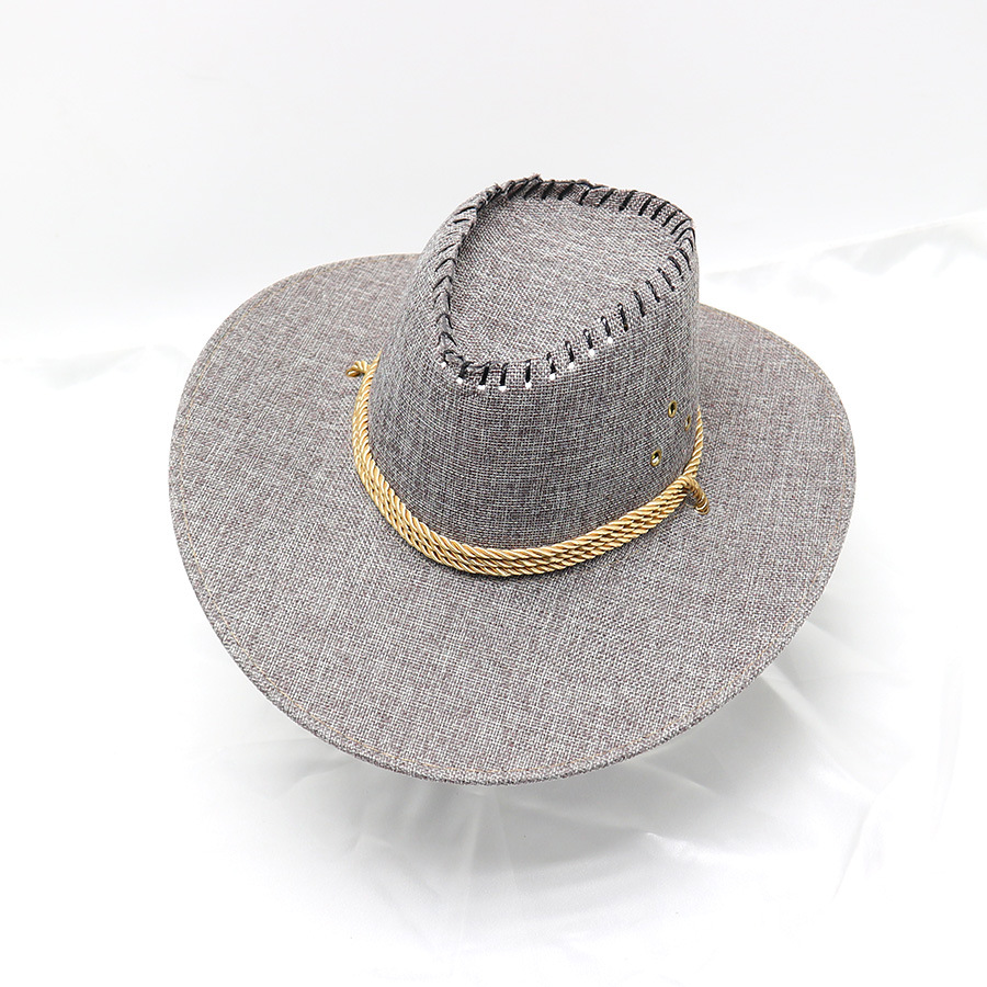 Men's cowboy hat fishing vacation travel hat summer large brim sun hat outdoor sun hat wholesale_voghion.com