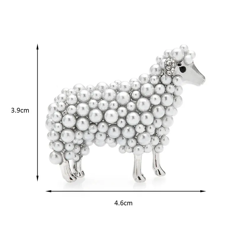 Wuli baby 2color Pearl Sheep Brooches For Women Unisex Lovely Animal Party Casual Brooch Pins Gifts 231109_voghion.com