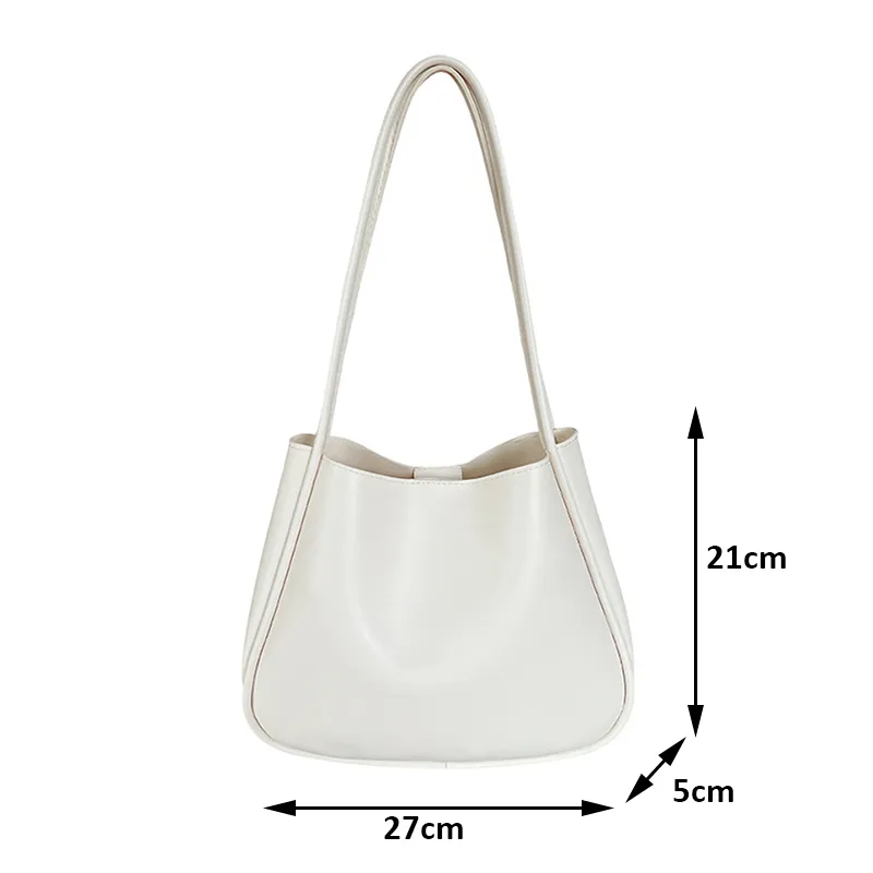 Summer PU Leather Women Underarm Totes Pure Color Casual Small Top-Handle Bags Handbags Purse Ladies Shoulder Bag_voghion.com