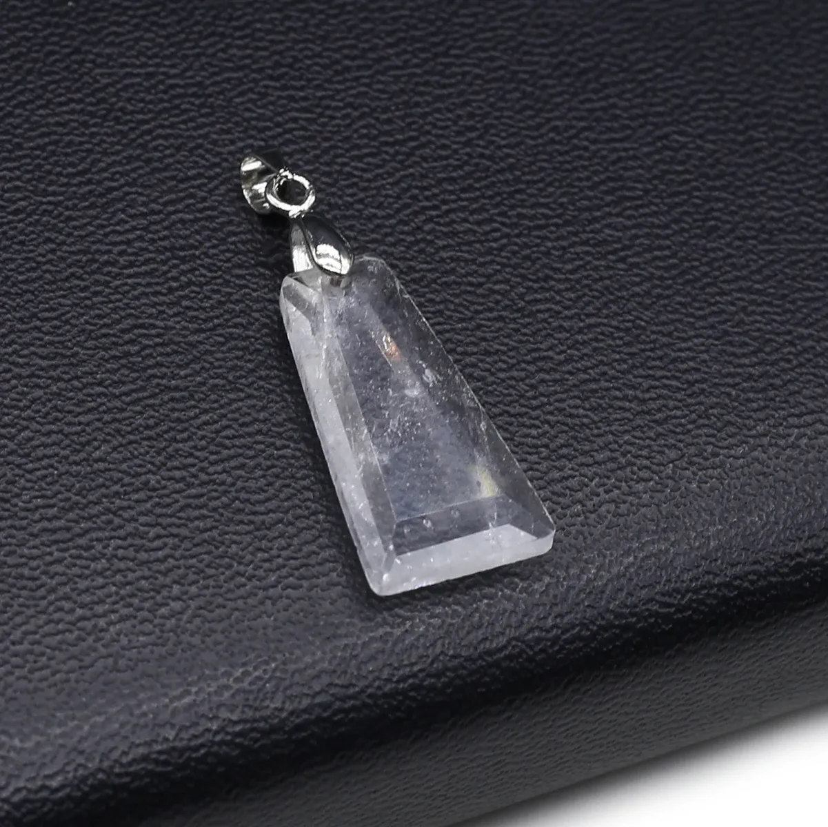 Collane con ciondolo 10 pezzi all'ingrosso pietra naturale quarzo rosa agata trapezoidale creazione di gioielli fai da te collana orecchini_voghion.com