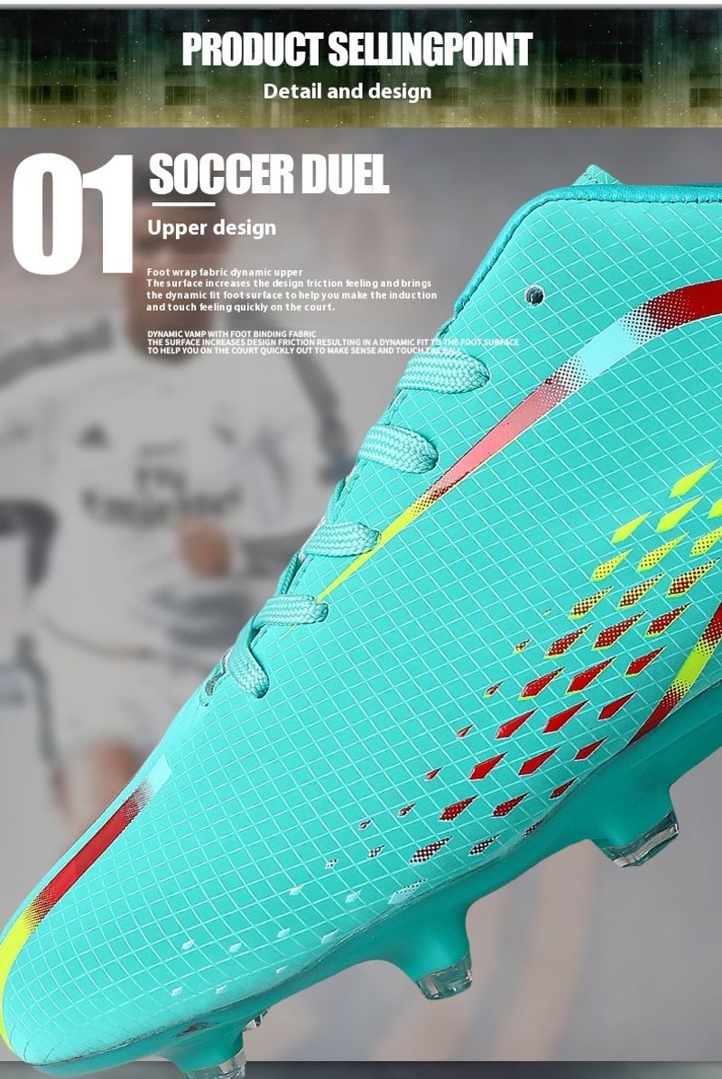 Fußballschuhe Herren und Damen mit langen gebrochn Spikes, professionelle Trainings-Sneakers, Sportschuhe für_voghion.com