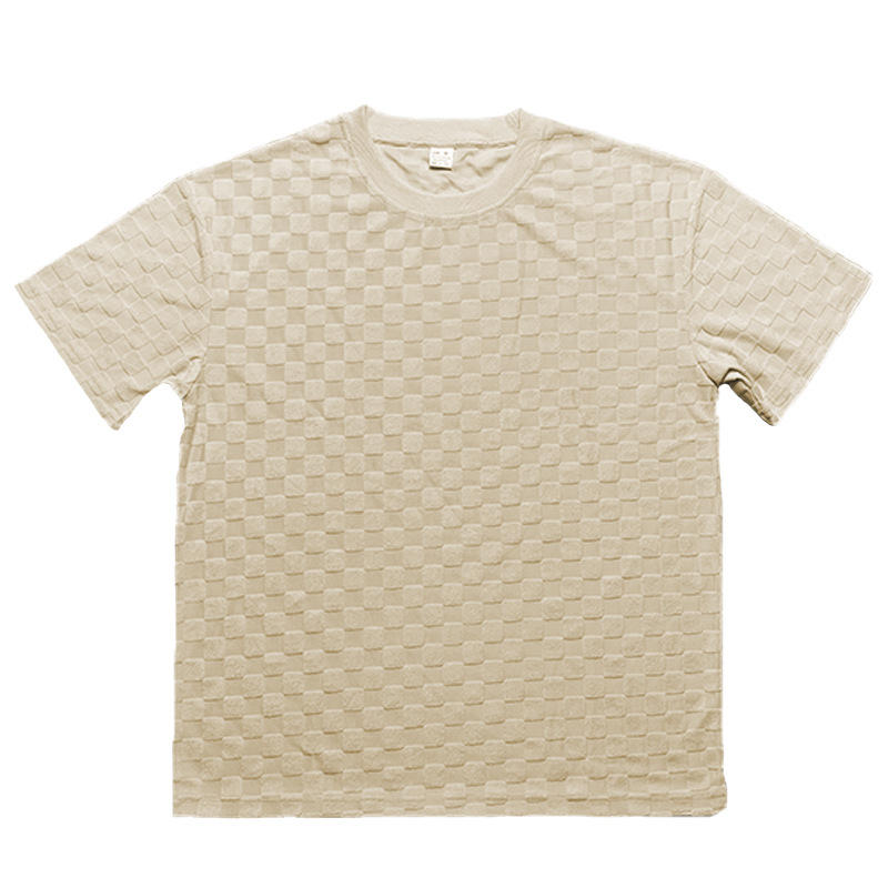 European And American Cross-border Oversize Trendy Men's Clothing Jacquard Checkerboard Spring And Summer Loose Sports And Leisure Two-piece Suit Men_voghion.com