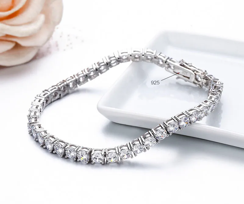 5 mm-es 16-20 cm-es sterling sier kerek CZ köves tenisz karkötők nőknek, pulzusok, pulzus karkötők, ékszerek_voghion.com