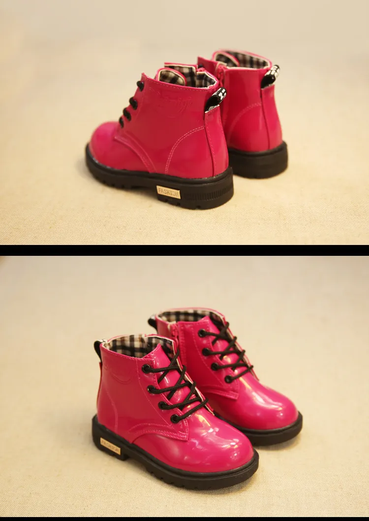 Botas de piel sintética antideslizantes para niño y niña, botines de otoño e invierno, talla 21_voghion.com