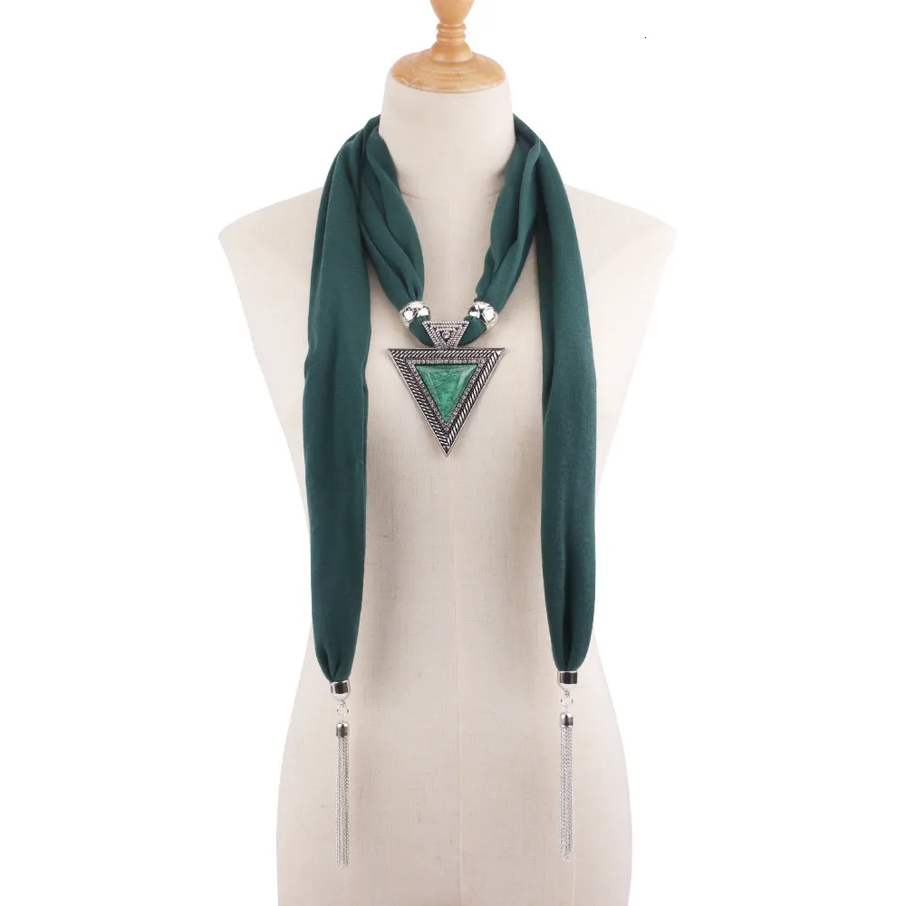 Collier et écharpe à pendentif tricolore en alliage de résine pour femme_voghion.com