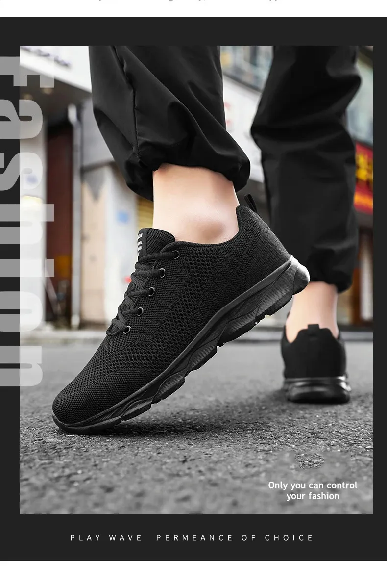 Breathable Lightweight Running Shoes For Men In White Casual Style_voghion.com