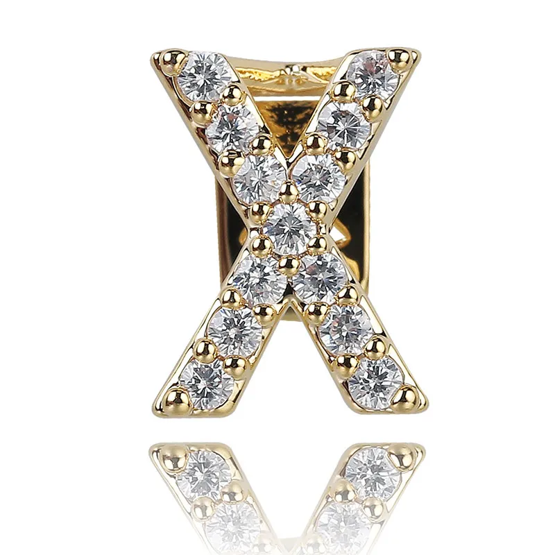 Weißgold Iced Out A-Z Benutzerdefinierter Name Buchstabe Grillz Voller Durchmesser Zirkonia Bg Zähne DIY Fang Grills Untere Zahnkappe Hüfte_voghion.com