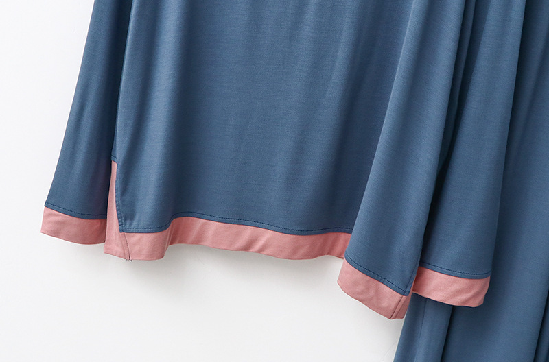 Vêtements pour femmes Pyjamas nouveau printemps et automne modal col rond manches longues ample pantalon large costume de loisirs vêtements de maison deux pièces pour femmes_voghion.com