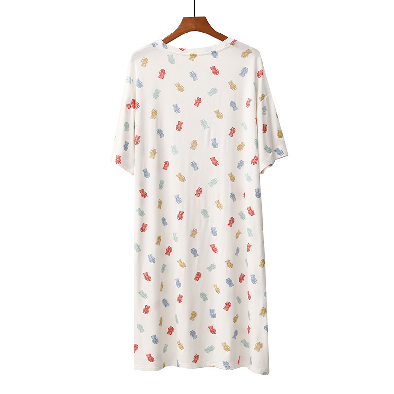 Pigiami da donna Camicia da notte in modal Pigiama da donna in seta ghiacciata sottile a maniche corte_voghion.com