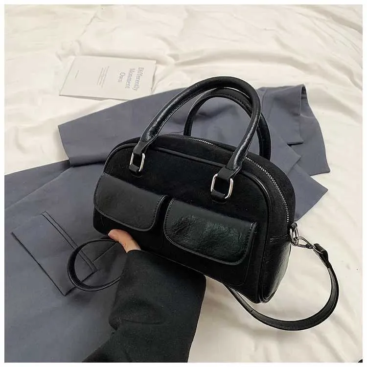 Retro Suede Handbag Shoulder Bag Large Capacity Crossbody Bag_voghion.com