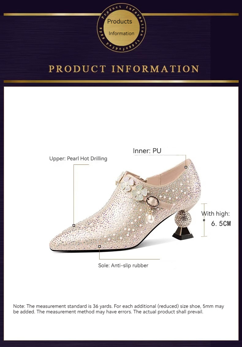 2024 Primavera Nuovo e alla moda Fiore Perla Acqua Diamante Matrimonio Spesso Tacco Profondo Bocca Singola Scarpe Tacco Alto da Donna_voghion.com