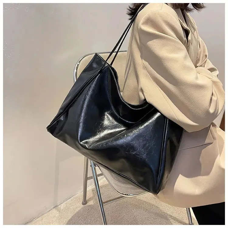 Geantă de umăr din piele pentru femei, model vintage roșu, sport, casual, la modă, capacitate mare, Shopper, Haruku, simplă, geantă de mână_voghion.com