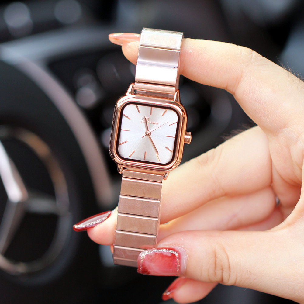 Nuovo orologio impermeabile al quarzo con cinturino quadrato piccolo da donna Accademia giapponese Versatile_voghion.com