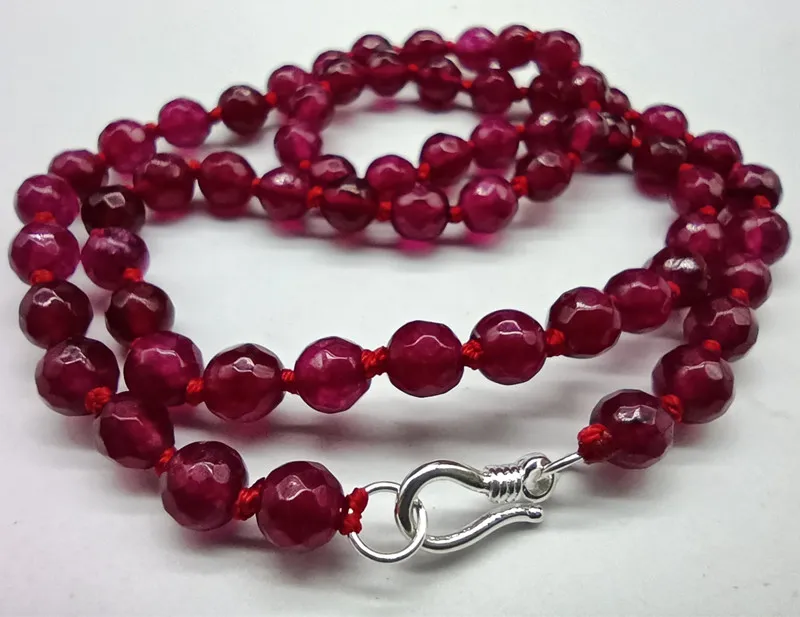 Faceted Ruby Necklace For Women Exquisite Red Gemstone Jewellery_voghion.com