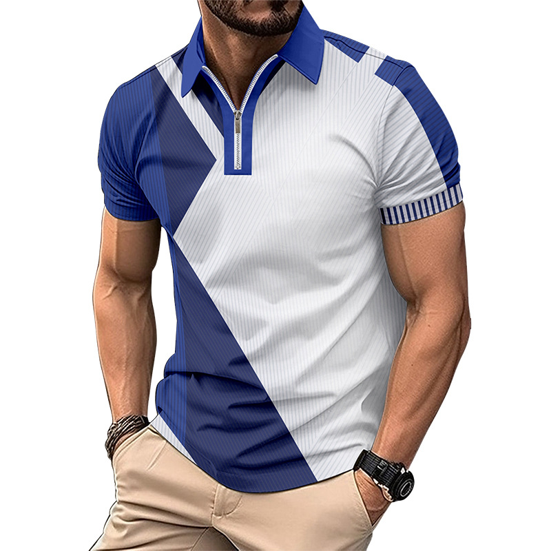 Herrenbekleidung Revers Mode Slim Fit Farblich passendes Herren-T-Shirt POLO-Shirt_voghion.com