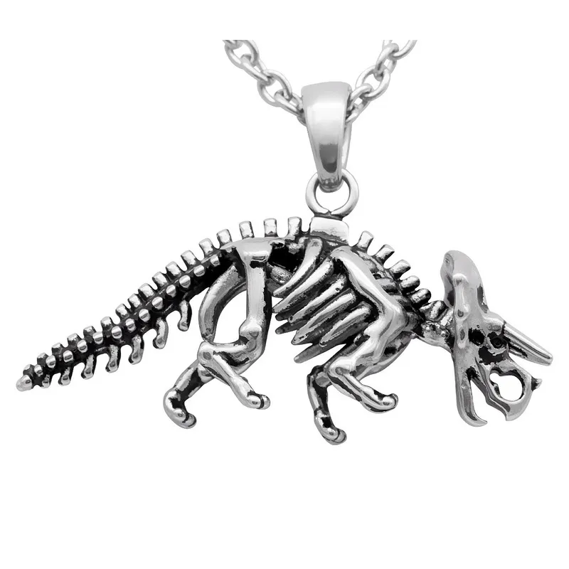 Chaînes Tendance Ligne Créative Pendentif Crâne De Dinosaure Gothique Hommes Et Femmes Bijoux De Mode Collier Rétro Hip Hop_voghion.com