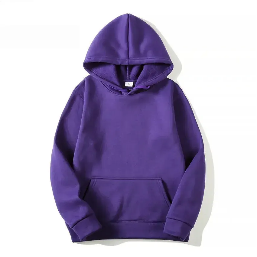 Trendy Loose Outono Inverno Homens e Mulheres Fleece Sports Sweatshirt Cor Sólida Pullover Casal Moda Hoodie S-3XL_voghion.com