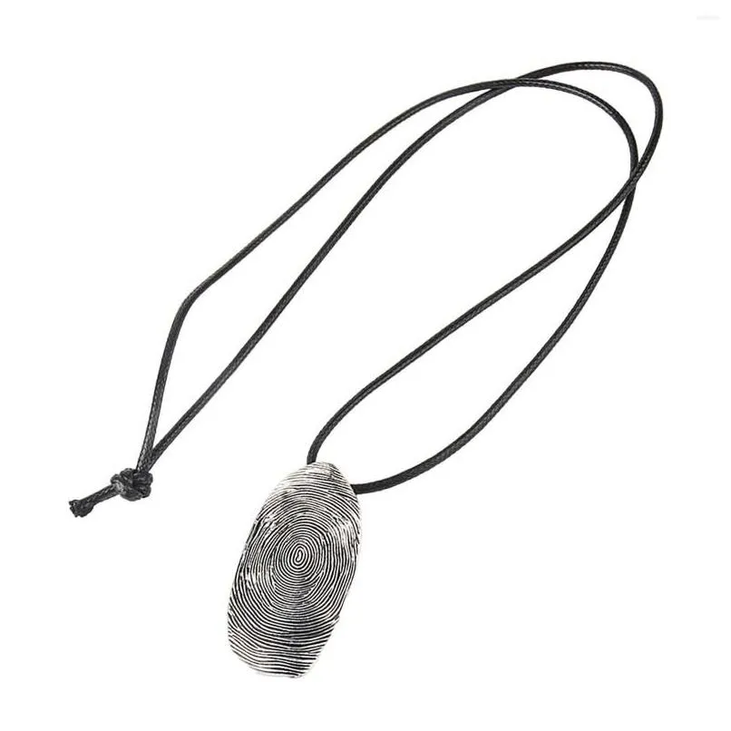 Pendant Necklaces Fingerprint Necklace Jewelry Western Cowboy Rope Chain Fashion Handicrafts Creative For Party Daily_voghion.com