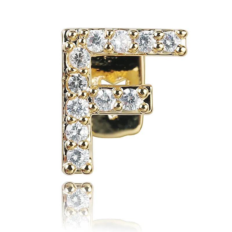 Weißgold Iced Out A-Z Benutzerdefinierter Name Buchstabe Grillz Voller Durchmesser Zirkonia Bg Zähne DIY Fang Grills Untere Zahnkappe Hüfte_voghion.com