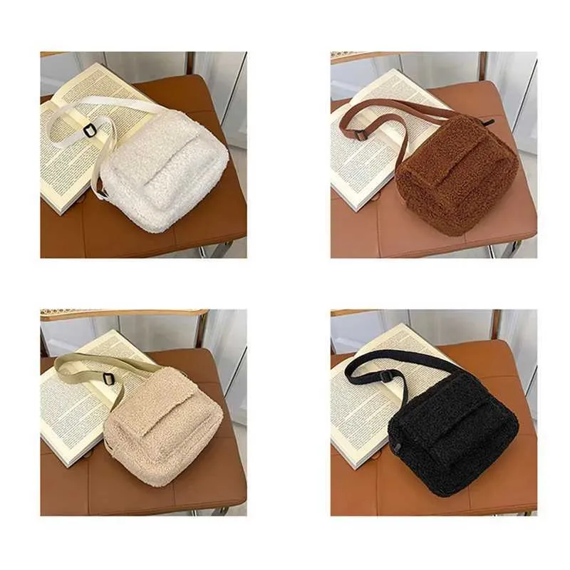 2024 Nouveau Tissu En Peluche Femmes Épaule Bandoulière Petit Mode Laine D'agneau Fourrure Moelleuse Hiver Femme Sac Designer_voghion.com