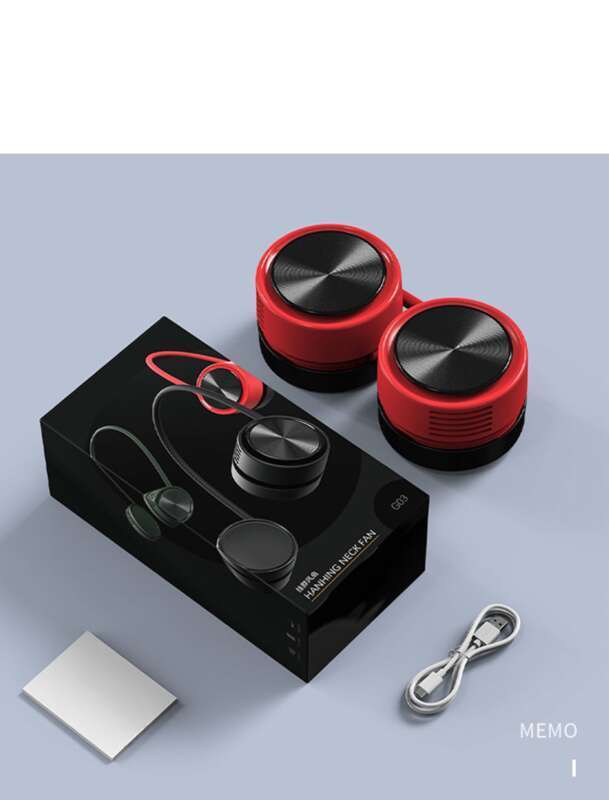 USB Praktischer Mini-Flügelloser wiederaufladbarer kleiner elektrischer Ventilator zum Aufhängen am Hals für tragbare Sportarten_voghion.com