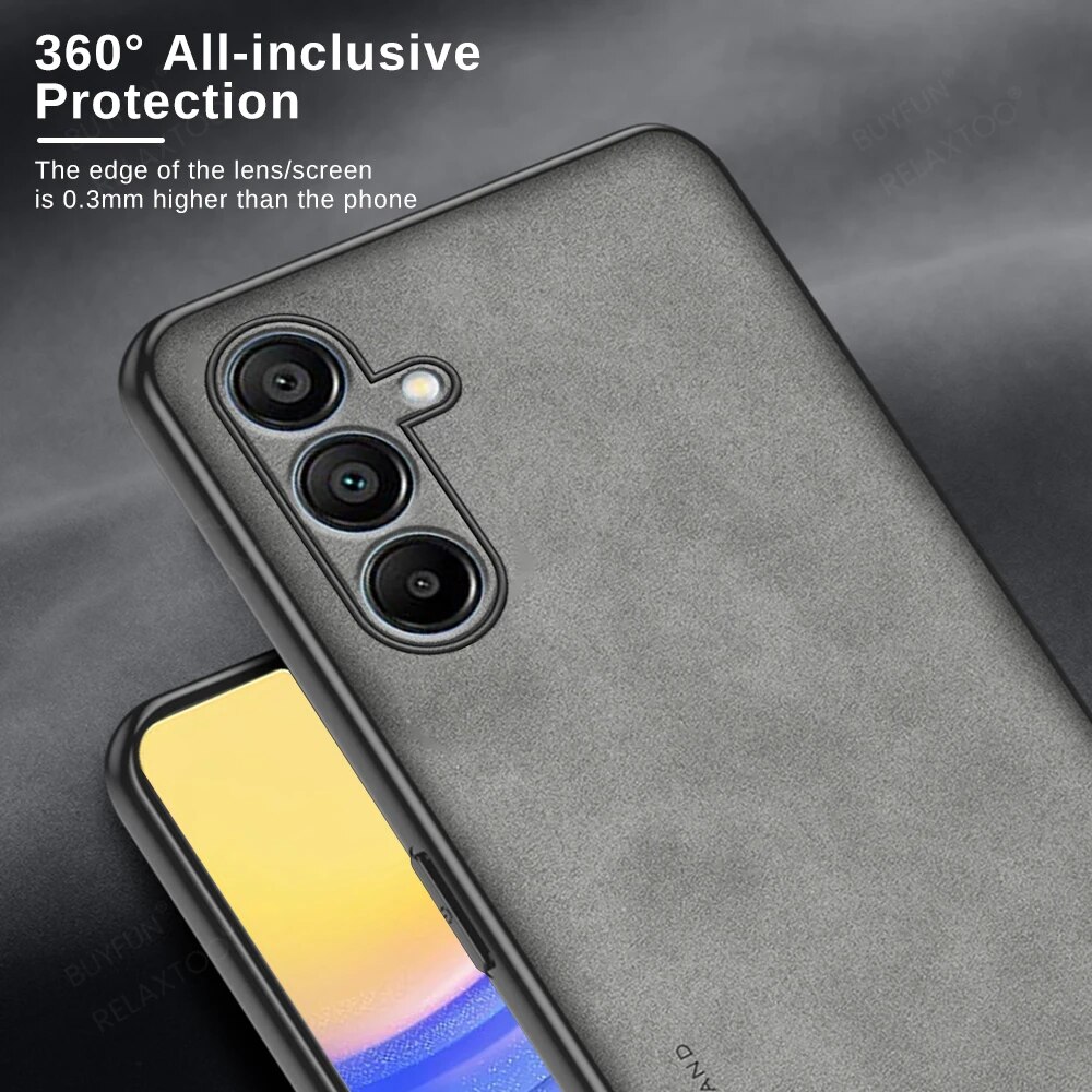 Samsang Custodia in pelle di pecora Fundas per Samsung Galaxy A15 A05s A05 4G A25 A35 A55 5G Copertura protettiva per obiettivo completo_voghion.com