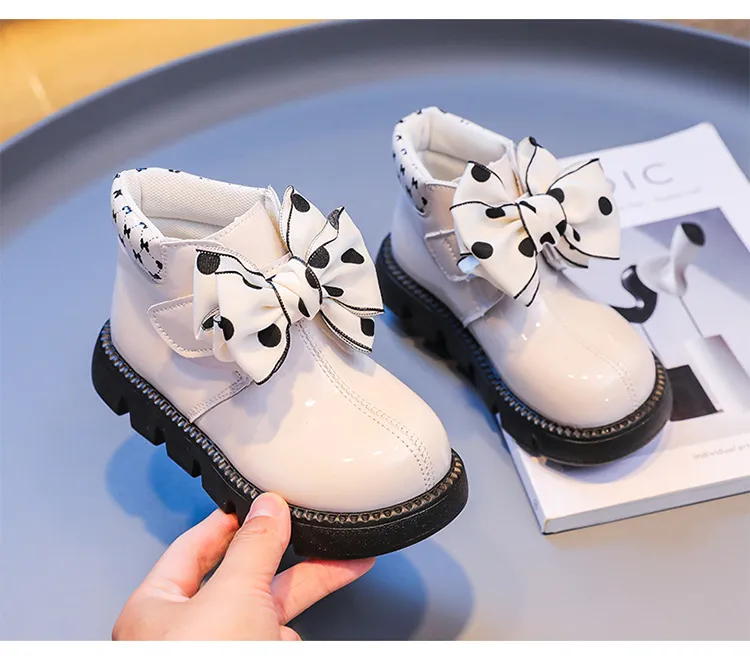 Cizme de piele pentru fete, cu platformă și bowknot, pentru copii mici, cu talpă moale și scurtă, pentru copii, Cutefeet_voghion.com